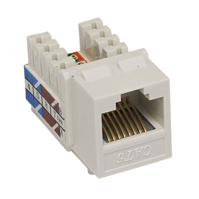 CAT6 RJ45 Modular Insert (White) (Sold as Eaches) - Product # 310-140